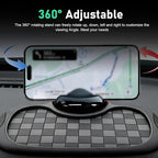 Multifunction Car Anti-Slip Mat, Storage Pad & Rotatable Phone Holder & Parking Number Plate, 9.2" x 7" Organizer Pad for Pho