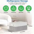 Bidtakay Small Storage Baskets for Organizing [4-Pack] Fabric Storage Bins for Baby Organizer Shelf Baskets for Nursery Stora