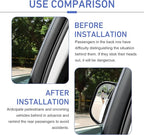 2 PCS Back Passenger Blind Spot Mirrors, 1.8" x 5" Adjustable Wide Angle B-Pillar Blind Spot Mirror, Car Side View Mirror for Get-Off Safety, Universal Accessories for Most Cars (Black)