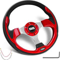 NOKINS 12.5" Universal Golf Cart Steering Wheel, Fit EZGO TXT/RXV/Club Car DS/Precedent/Yamaha, Most Golf Carts (Red)