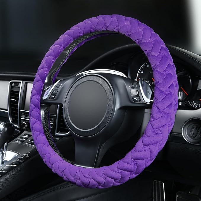 Flying Banner car Steering Wheel Cover Massage Velvet Warm Universal Size 15 inches SUV Truck Anti Slip Odorless Summer Winte