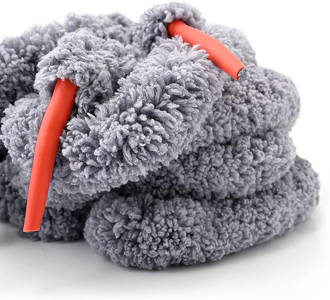 NEWISHTOOL 10 Ft Thicken Soak Rope for Window Tinting, Cars Glass Tint Film Installing Water Drying Absorbent Soak Shield Rope Automotive Windshield Car Door Window Cleaning Tool, Gray Microfiber Rope