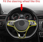 MAXDOOL Carbon Fiber Steering Wheel Cover Sequins Frame Trim Emblem for VW Volkswagen Jetta Passat e-Golf Golf Sportwagen Alltrack Arteon Atlas Tiguan Interior Accessories