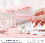 HOMEHIVE Acrylic Jewelry Box Organizer, Clear Jewelry Organizer Holder with 20 Portable Anti Tarnish Jewelry bags, Travel Jew