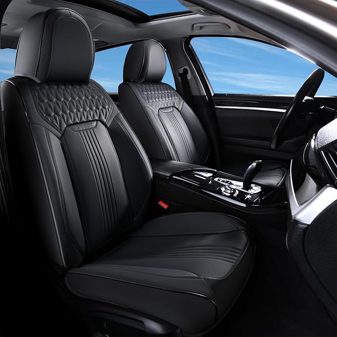 Coverado Seat Covers, Car Seat Covers Front Seats, Black Seat Cover, Waterproof Car Seat Cushion, Front Car Seat Covers Leath