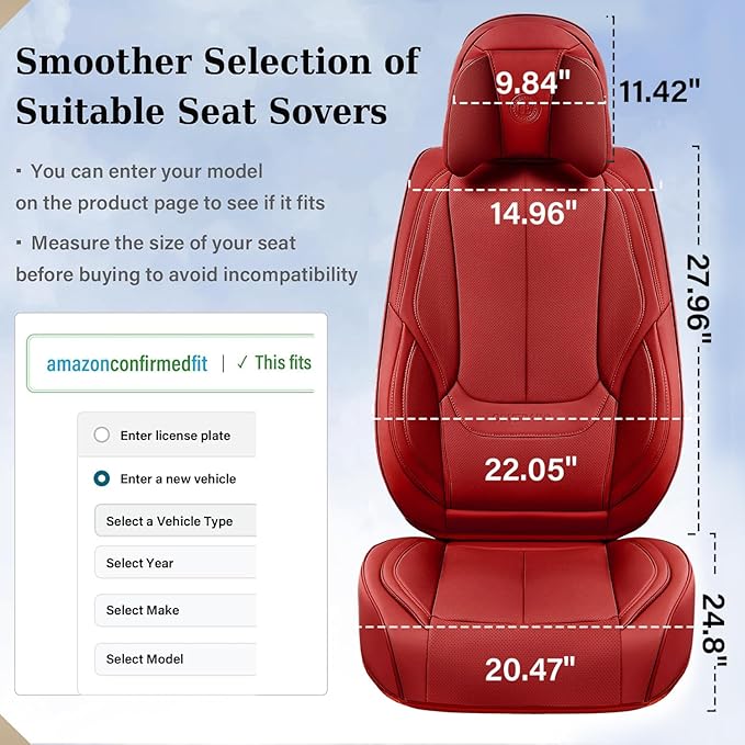 Coverado Universal Seat Covers Full Set, 5 Seats Universal Seat Covers for Cars, Waterproof Faux Leather Car Seat Covers with