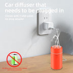 100ML Car Essential Oil Diffuser, Mini Air Humidifier with 7-LED Color Changing, Suitable for Car (Orange)