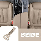 Car Seats Gap Filler Dual-Slot Car Seat Gap Organizer – with Belt Slot, Anti-Drop Gap Filler for Cars & SUVs – No More Lost Items, All Within Reach (2PCS) (Beige)