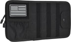 Molle Car Sun Visor Organizer, Car Accessories with Zipper Visor Storage Pouch & Glasses Clip, Molle Panel for Tactical Gears, Fits Most Vehicles, SUVs, Trucks(Black)