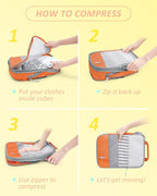 BAGSMART 6 Set /4 Set/2 Set Compression Packing Cubes for Travel, Lightweight Luggage Organizer Bags, Durable Space Saver Bag