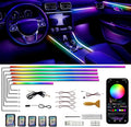 Acrylic Interior Car LED Strip Lights,dreamcolor 6-in-1 Car Ambient Lighting Kit, with APP Control, 622 LED Fiber Optic Strip Lights for Cars,Supports Neon Sync with Music DIY Mode.