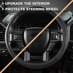 GIANT PANDA Steering Wheel Cover for Ford F150 F250 F350 Expedition - Solid Black