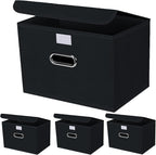 4-Pack Large Collapsible Storage Bins with Lids,Fabric Storage Cubes Organizer for Shelves,Closet,Nursery,Foldable Cube Stora