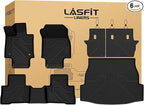 LASFIT Floor Mats & Backrest Mats & Trunk Mat for Toyota RAV4 2019-2025 (Only Fit Hybrid) All Weather TPE Custom Fit Floor Liners Car Mats Full Set Accessories, Lifespan 5 Years+, Black