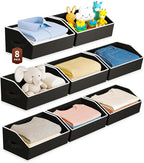 Homsorout Large Closet Organizers and Storage Bins - 8 Pack Trapezoid Storage Baskets for Shelves, Foldable Fabric Baskets wi