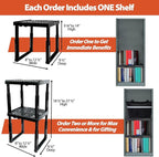 Locker Organizer Shelf， Adjustable Width and Height, Ideal Locker for School, Office, and Gym Lockers (Black 2 Pack), PLKSLF0