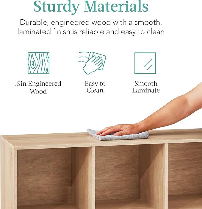 Best Choice Products 6-Cube Storage Organizer, 11in Shelf Opening, Bookcase, Display Shelf, Customizable w/ 3 Removable Back 