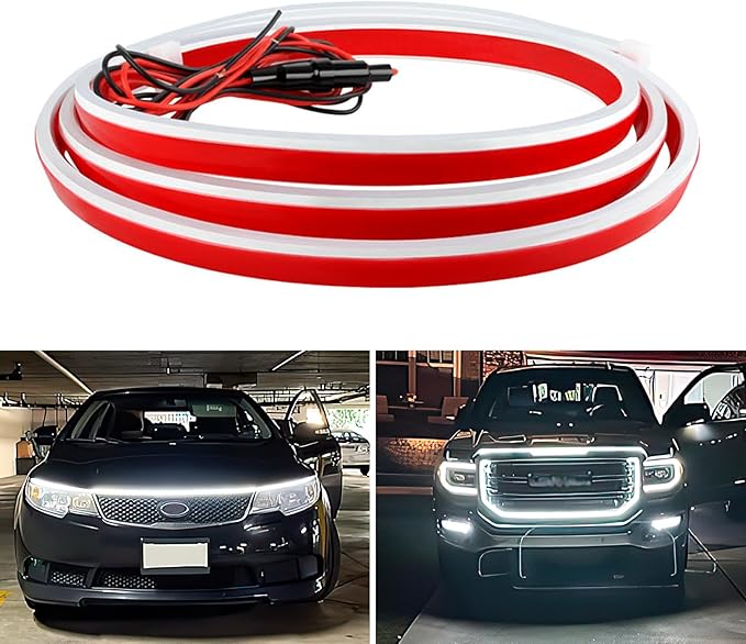 DREAMIZER 94" Inch Dynamic Scan Start Up Car LED Under Hood Light Strip Glow Daytime Running Light(White)