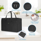 JUNGYOON Heavy-Duty Insulated Grocery Bags & Insulated Bag – Collapsible Cooler Bag with Zippered Top