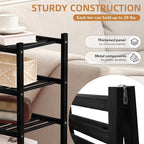 4 Tier Bamboo Shoe Rack Storage Organizer for Closet, Multifunctional Stackable Free Standing Shoe Shelf Organizer for Small 