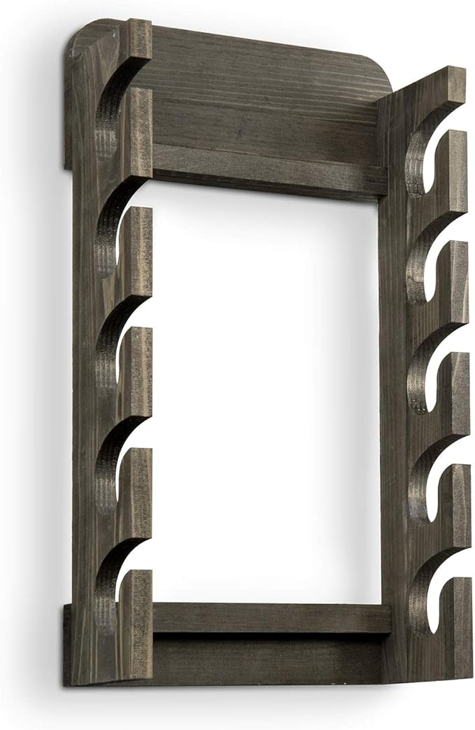 MyGift Hat Organizer for Baseball Caps, Wooden Vertical Hat Rack Wall Mounted with 10 Hooks, Rustic Gray Solid Wood Hanging H