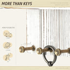 Rebee Vision Farmhouse Key Holder Wall Mount - Key and Mail Holder for Wall with 7 Sturdy Key Hooks and Floating Shelf - Boho