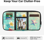 Summer Car Sun Visor Organizer Tactical Sunvisor Organizers with Zipper Storage Pouch Universal Accessories for Truck SUV,Summer Sea Turtle