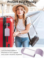 Luggage Tags Built-in Anti-Loss Tracker, Luxury Leather Luggage Tags for Suitcase, Travel Bags, Backpacks, Travel Organizer f
