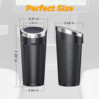 Car Trash Can Bin with Lid - 2 Pack, Leakproof Garbage Can for Vehicle, Mini Trash Bin with 180 Attached Trash Bags, Easy to Clean Cup Holder Trash Can for Car, Home, Office