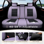 Coverado Car Seat Covers Full Set, Seat Covers for Cars, Front Seat Covers and Back Seat Cover Waterproof Leather Automotive 