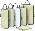 G4Free 6 Set Compression Packing Cubes, 3 sizes Travel Packing Organizers for Suitcases, Expandable Luggage Suitcase Storage 