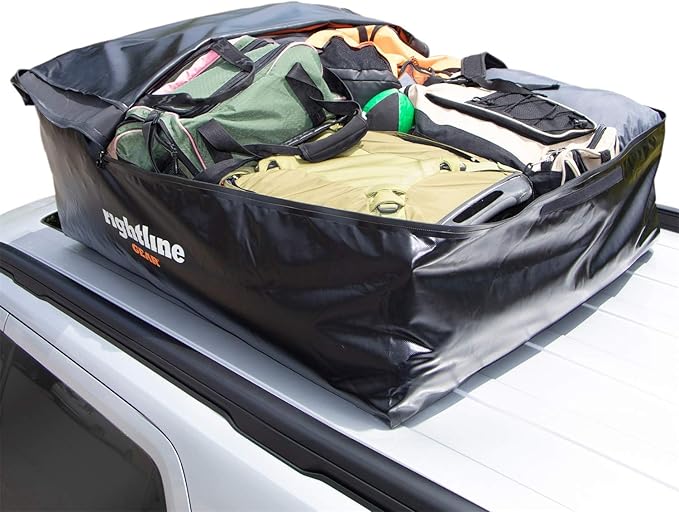 Rightline Gear Sport 3 Waterproof Rooftop Cargo Carrier for Top of Vehicle, Attaches With or Without Roof Rack, 18 Cubic Feet, Black