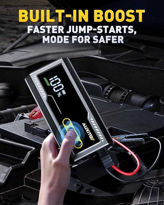 AUXITO Jump Starter 8000A Portable Car Battery Jump Starter with Large LCD Display Jump Cable with Smart Clamps Power Bank