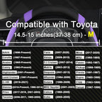 West Llama Customized Auto Car Steering Wheel Cover for Toyota Rav4 Corolla Camry Highlander (Black+Purple-Standard Size)