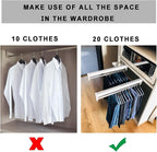 Pull Out Clothes Rail Extendable Clothes Rail - Sliding Wardrobe Closet Rod, Wardrobe Pull Out Clothes Hanger, Adjustable Sli