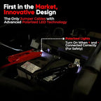 Safe Start Illumi Heavy Duty Jumper Cables Kit - 12FT, 6GA Jump Cable for Car, Truck - W/LED Indicators for Night Use, Reverse Polarity Protection, Copper Wire - Traditional Front-to-Front Design
