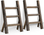 Cinnvoice 2 Pcs Wooden Tea Towel Ladder Rustic Hand Towel Stand Rack Mini Countertop Towel Stand Farmhouse Wood Counter Towel