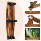 Accordion Wall Hanger, Wood Expandable Wall Mounted Hanger with 10 Hooks for Coats,Hats,Coffee Mug Ect,2 Packs Included,20 Pe