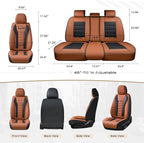 Coverado Car Seat Covers Full Set, Seat Covers for Cars, Front Seat Covers and Back Seat Cover Waterproof Leather Automotive 