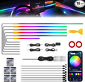 Dreamcolor Acrylic Interior Car LED Strip Light with Wireless APP, Dual Zone RGB 18 in 1 with 175 inches 593 LEDs Fiber Optic Neon Strip Lights for Car, Music Sync Neon Car Ambient Lighting Kits
