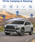 8PCS Window Shades for Toyota RAV4(2019-2024) Accessories – Full Coverage Sun Shade for Side Windows, Rear Triangular & Windshield – UV Protection & Privacy for Camping, Napping, Relaxing