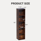 Book Shelf, 5 Cube Storage Organizer, Open Shelves Bookcase 9.3" x 11.8" x 52", Bookshelf for Living Room, Bedroom, Home Offi
