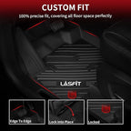 LASFIT Floor Mats for Ford Edge 2015-2024 SE/SEL/SEL Plus/Sport/ST/ST-Line/Titanium, Custom Fit TPE Car Floor Liners, 1st & 2nd Row All Weather Protector, 3pcs Black