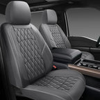 NS YOLO Leather Car Seat Covers,Universal Fit for Most Cars,SUVs and Sedans,Waterproof Luxury Leatherette Cushions, 5 Seats P