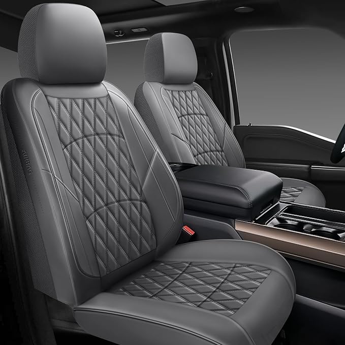 NS YOLO Leather Car Seat Covers,Universal Fit for Most Cars,SUVs and Sedans,Waterproof Luxury Leatherette Cushions, 5 Seats P