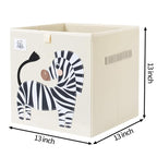 CLCROBD Foldable Animal Cube Storage Bins Fabric Toy Box/Chest/Organizer for Toddler/Kids Nursery, Playroom, 13 inch (Zebra)