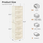 STORAGE MANIAC 6-Shelf Hanging Closet Organizer and Storage, 2 Separable 3-Shelf Haning Organizers for Closet, Collapsible Ha