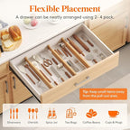 Lifewit 2.4" High 8 Pack Bamboo Drawer Dividers 45-55cm/17.5-22" Adjustable Wooden Drawer Organizer for Clothes/Utensils, Exp