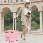 Fireproof File Box with Wheels, Collapsible Rolling Fireproof Document Bag with Lock, Fireproof Box with Handle & Casters, Mo