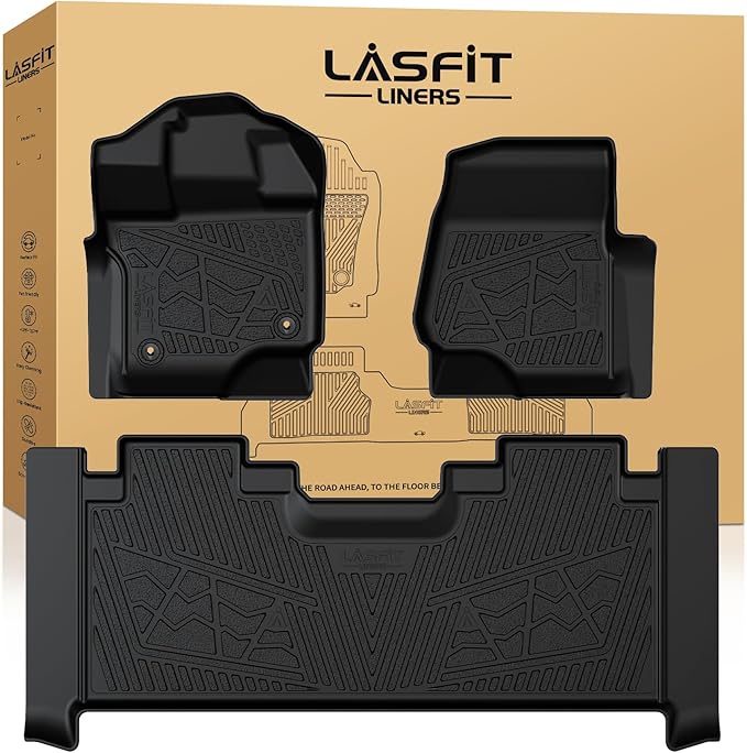 LASFIT Floor Mats for 2015–2026 Ford F-150 SuperCab Carpet Floor, Custom Fit F150 Super Cab TPE Floor Liners All Weather Protector, Full Caverage Professional Protection Waterproof & Easy Clean